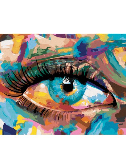 Diamantové maľovanie - ABSTRAKTNÉ FLUORITOVÉ OKO (Rámovanie bez rámu a bez vypnutia plátna, Rozmer 40x50 cm)