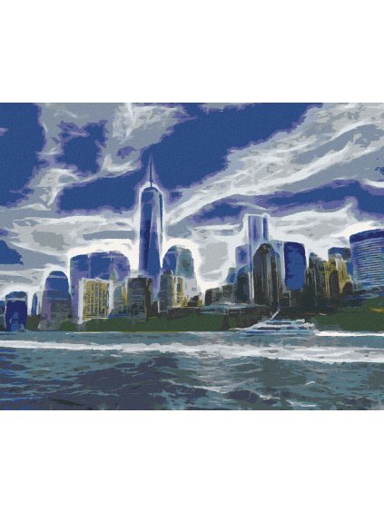 Diamantové maľovanie - ABSTRAKTNÝ MANHATTAN (Rámovanie bez rámu a bez vypnutia plátna, Rozmer 40x50 cm)