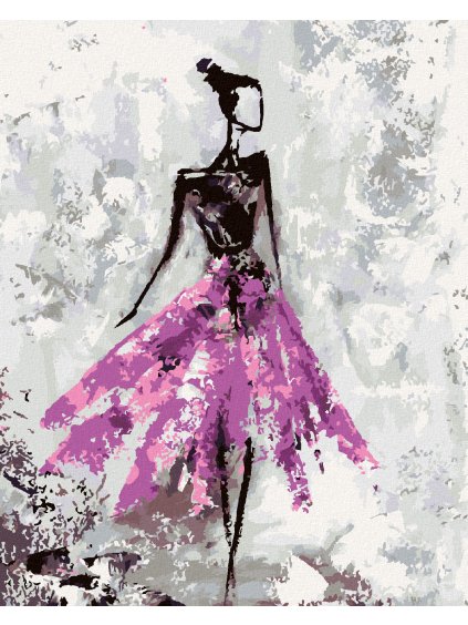Diamantové maľovanie - ABSTRAKTNÁ MLADÁ BALETKA (Rámovanie bez rámu a bez vypnutia plátna, Rozmer 40x50 cm)