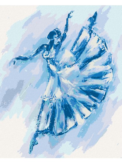 Diamantové maľovanie - ABSTRAKTNÁ MODRÁ BALETKA (Rámovanie bez rámu a bez vypnutia plátna, Rozmer 40x50 cm)