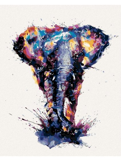 Diamantové maľovanie - ABSTRAKTNÝ MODRÝ SLON (Rámovanie bez rámu a bez vypnutia plátna, Rozmer 40x50 cm)