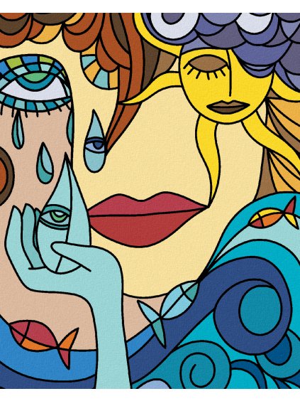 Diamantové maľovanie - ABSTRAKTNÉ OČI (Rámovanie bez rámu a bez vypnutia plátna, Rozmer 40x50 cm)