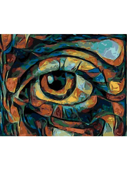 Diamantové maľovanie - ABSTRAKTNÉ OKO V TMAVÝCH TÓNOCH (Rámovanie bez rámu a bez vypnutia plátna, Rozmer 40x50 cm)