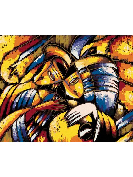 Diamantové maľovanie - ABSTRAKTNÁ TVÁR ŽENY (Rámovanie bez rámu a bez vypnutia plátna, Rozmer 40x50 cm)