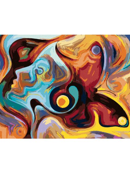 Diamantové maľovanie - ABSTRAKTNÁ ŽENA SYMBOLIZUJÚCA EMÓCIE A ŽIVOT (Rámovanie bez rámu a bez vypnutia plátna, Rozmer 40x50 cm)