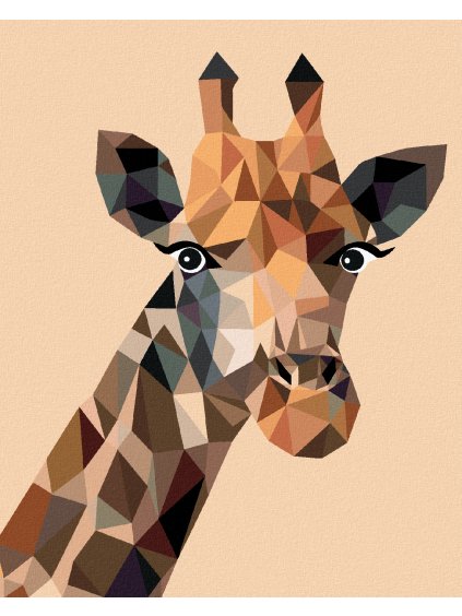 Diamantové maľovanie - ABSTRAKTNÁ ŽIRAFA NA ORANŽOVOM POZADÍ (Rámovanie bez rámu a bez vypnutia plátna, Rozmer 40x50 cm)