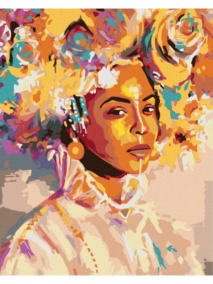 Diamantové maľovanie - AFRICKÁ KRÁSKA (Rámovanie bez rámu a bez vypnutia plátna, Rozmer 40x50 cm)