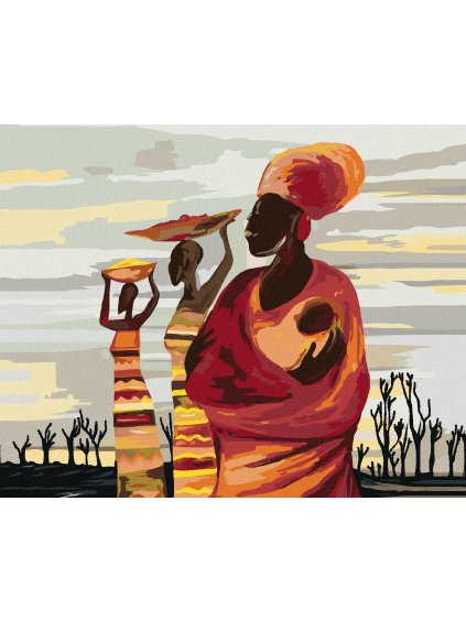 Diamantové maľovanie - AFRICKÉ ŽENY S DIEŤAŤOM