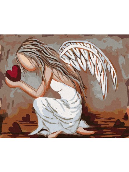Diamantové maľovanie - ANJEL LÁSKY (Rámovanie bez rámu a bez vypnutia plátna, Rozmer 40x50 cm)