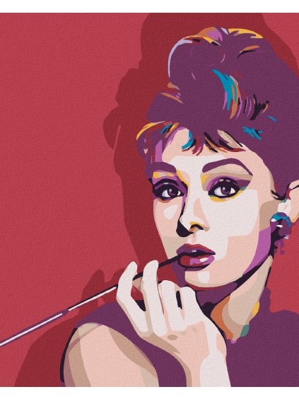 Diamantové maľovanie - AUDREY HEPBURN 02 (Rámovanie bez rámu a bez vypnutia plátna, Rozmer 40x50 cm)