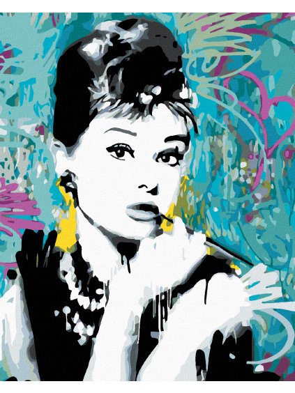 Diamantové maľovanie - AUDREY HEPBURN 03 (Rámovanie bez rámu a bez vypnutia plátna, Rozmer 40x50 cm)