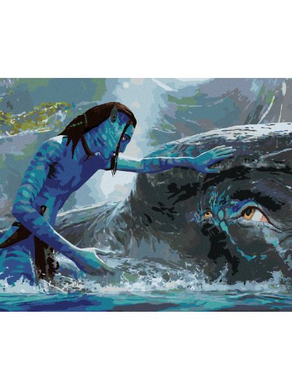 Diamantové maľovanie - AVATAR S VEĽRYBOU (Avatar) (Rámovanie bez rámu a bez vypnutia plátna, Rozmer 40x50 cm)