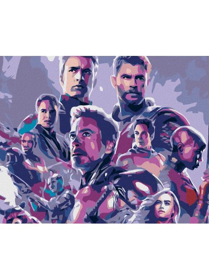 Diamantové maľovanie - AVENGERS (Rámovanie bez rámu a bez vypnutia plátna, Rozmer 40x50 cm)