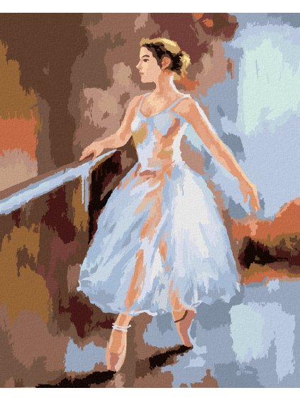 Diamantové maľovanie - BALETKA DÍVAJÚCA SA DO ZRKADLA (Rámovanie bez rámu a bez vypnutia plátna, Rozmer 40x50 cm)