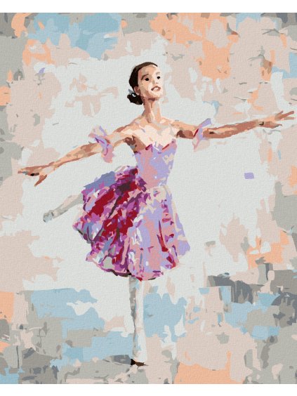 Diamantové maľovanie - BALETKA V RUŽOVÝCH ŠATÁCH (Rámovanie bez rámu a bez vypnutia plátna, Rozmer 40x50 cm)