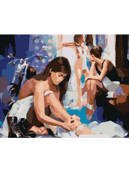 Diamantové maľovanie - BALETNÉ ZÁKULISIE (Rámovanie bez rámu a bez vypnutia plátna, Rozmer 40x50 cm)