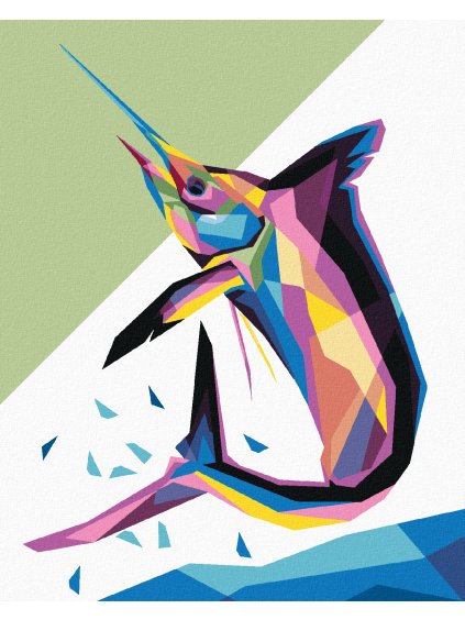 Diamantové maľovanie - FAREBNÁ ABSTRAKTNÁ RYBA (Rámovanie bez rámu a bez vypnutia plátna, Rozmer 40x50 cm)