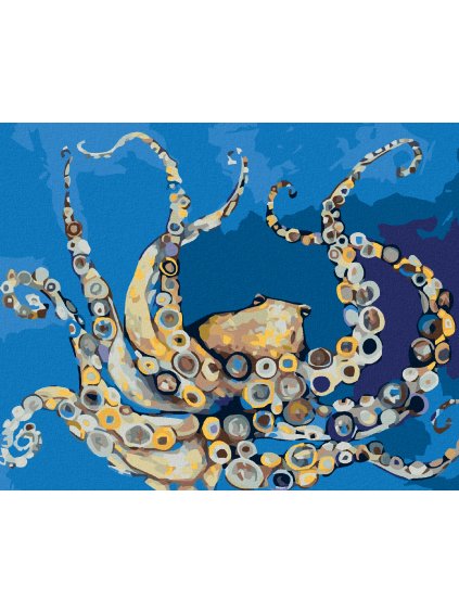 Diamantové maľovanie - FAREBNÁ CHOBOTNICA (Rámovanie bez rámu a bez vypnutia plátna, Rozmer 40x50 cm)