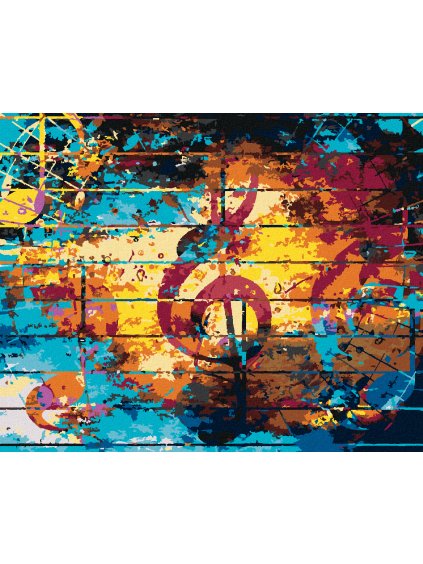 Diamantové maľovanie - FAREBNÁ KOLÁŽ S HUSĽOVÝM KĽÚČOM (Rámovanie bez rámu a bez vypnutia plátna, Rozmer 40x50 cm)