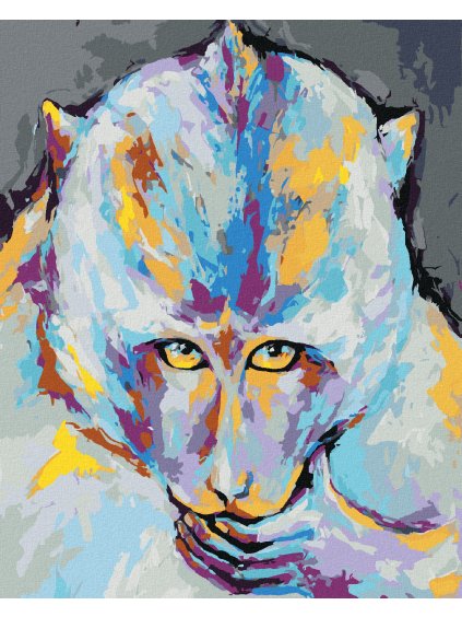 Diamantové maľovanie - FAREBNÁ OPICA (Rámovanie bez rámu a bez vypnutia plátna, Rozmer 40x50 cm)