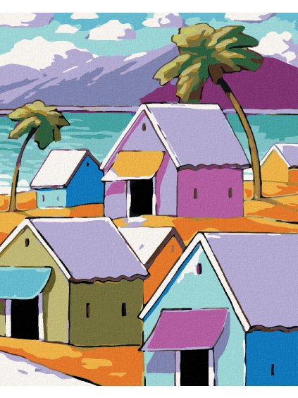 Diamantové maľovanie - FAREBNÉ DOMČEKY (Rámovanie bez rámu a bez vypnutia plátna, Rozmer 40x50 cm)