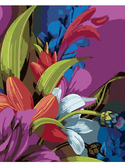 Diamantové maľovanie - FAREBNÁ LILIA (Rámovanie bez rámu a bez vypnutia plátna, Rozmer 40x50 cm)