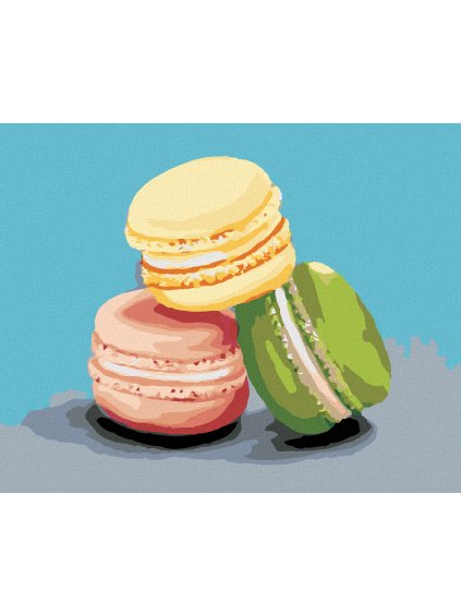 Diamantové maľovanie - FAREBNÉ MAKRÓNKY (MYROSLAVA VOLOSCHUK) (Rámovanie bez rámu a bez vypnutia plátna, Rozmer 40x50 cm)