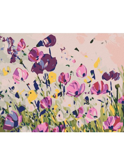 Diamantové maľovanie - FAREBNÉ MAKY (Rámovanie bez rámu a bez vypnutia plátna, Rozmer 40x50 cm)