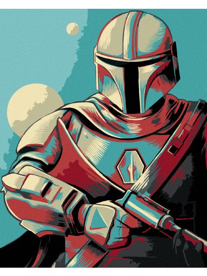 Diamantové maľovanie - FAREBNÝ MANDALORIAN (Rámovanie bez rámu a bez vypnutia plátna, Rozmer 40x50 cm)