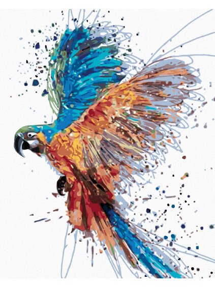 Diamantové maľovanie - FAREBNÝ PAPAGÁJ (Rámovanie bez rámu a bez vypnutia plátna, Rozmer 40x50 cm)