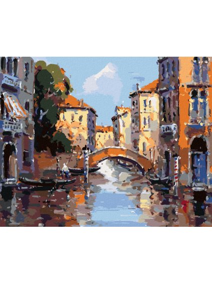 Diamantové maľovanie - BENÁTSKE ULIČKY (Rámovanie bez rámu a bez vypnutia plátna, Rozmer 40x50 cm)