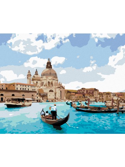 Diamantové maľovanie - BENÁTSKY POZDRAV (Rámovanie bez rámu a bez vypnutia plátna, Rozmer 40x50 cm)