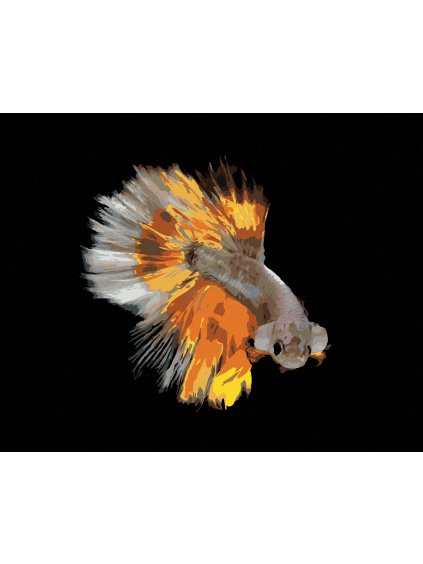 Diamantové maľovanie - BOJOVNICA RYBA ŽLTÁ (Rámovanie bez rámu a bez vypnutia plátna, Rozmer 40x50 cm)