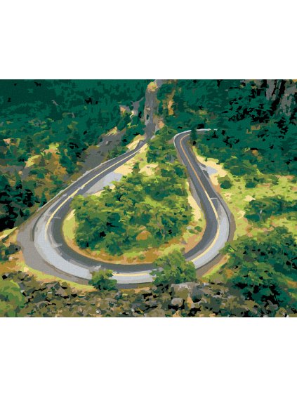 Diamantové maľovanie - CESTA V PRÍRODE (DENNIS FRATES) (Rámovanie bez rámu a bez vypnutia plátna, Rozmer 40x50 cm)