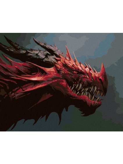 Diamantové maľovanie - ČERVENÝ DRAK (Rámovanie bez rámu a bez vypnutia plátna, Rozmer 40x50 cm)