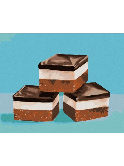 Diamantové maľovanie - ČOKOLÁDOVÉ KOCKY (MYROSLAVA VOLOSCHUK) (Rámovanie bez rámu a bez vypnutia plátna, Rozmer 40x50 cm)