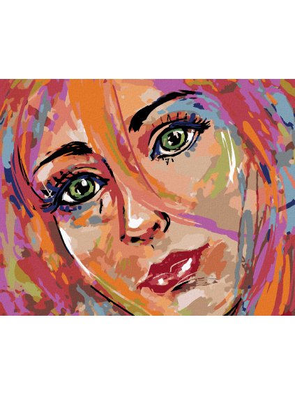 Diamantové maľovanie - DIEVČA SO ZELENÝMI OČAMI (Rámovanie bez rámu a bez vypnutia plátna, Rozmer 40x50 cm)