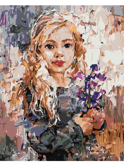 Diamantové maľovanie - DIEVČA SO ZVONČEKAMI (Rámovanie bez rámu a bez vypnutia plátna, Rozmer 40x50 cm)