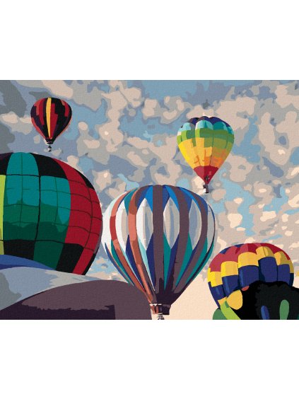 Diamantové maľovanie - DÚHOVÉ HORKOVZDUŠNÉ BALÓNY (DENNIS FRATES) (Rámovanie bez rámu a bez vypnutia plátna, Rozmer 40x50 cm)