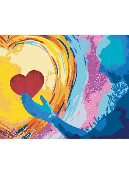 Diamantové maľovanie - DUCHOVNÉ SRDCE (Rámovanie bez rámu a bez vypnutia plátna, Rozmer 40x50 cm)