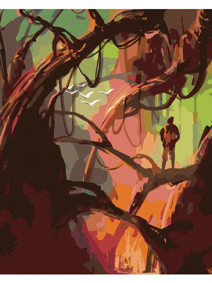 Diamantové maľovanie - FANTASY STROMY V LESE (Rámovanie bez rámu a bez vypnutia plátna, Rozmer 40x50 cm)