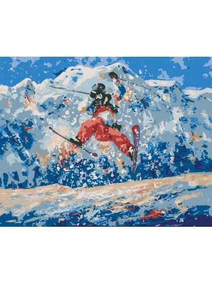 Diamantové maľovanie - FREESTYLE LYŽIAR (Rámovanie bez rámu a bez vypnutia plátna, Rozmer 40x50 cm)