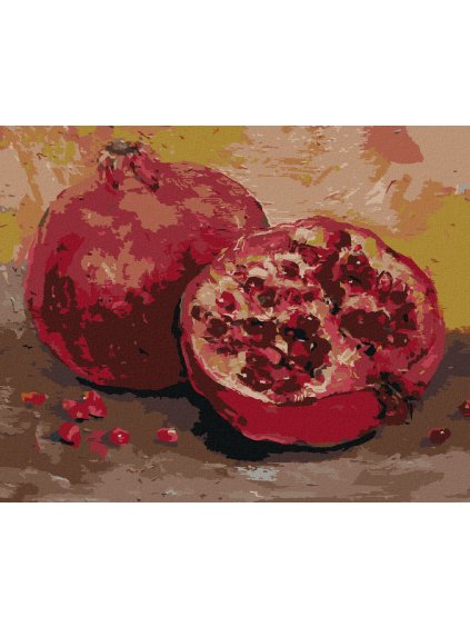 Diamantové maľovanie - GRANÁTOVÉ JABLKO (Rámovanie bez rámu a bez vypnutia plátna, Rozmer 40x50 cm)