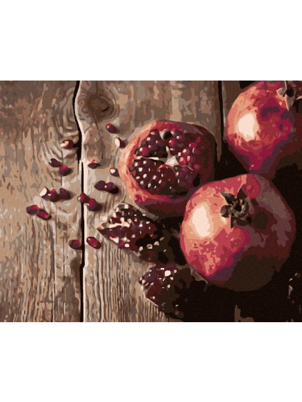 Diamantové maľovanie - GRANÁTOVÉ JABLKO (Rámovanie bez rámu a bez vypnutia plátna, Rozmer 40x50 cm)