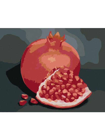 Diamantové maľovanie - GRANÁTOVÉ JABLKO 2 (MYROSLAVA VOLOSCHUK) (Rámovanie bez rámu a bez vypnutia plátna, Rozmer 40x50 cm)