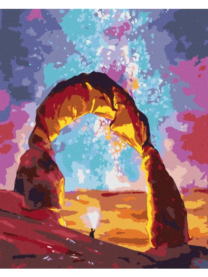 Diamantové maľovanie - GRAND CANYON A VESMÍRNA OBLOHA (Rámovanie bez rámu a bez vypnutia plátna, Rozmer 40x50 cm)