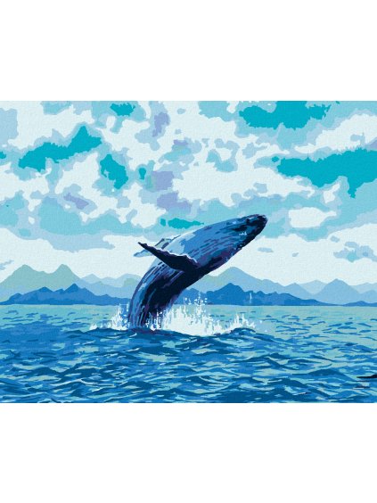 Diamantové maľovanie - HRAVÁ VEĽRYBA (Rámovanie bez rámu a bez vypnutia plátna, Rozmer 40x50 cm)
