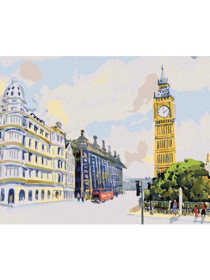 Diamantové maľovanie - BIG BEN V LONDÝNE (Rámovanie bez rámu a bez vypnutia plátna, Rozmer 40x50 cm)