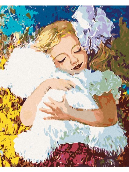 Diamantové maľovanie - DIEVČA S PLYŠOVÝM MEDVEDÍKOM (Rámovanie bez rámu a bez vypnutia plátna, Rozmer 40x50 cm)