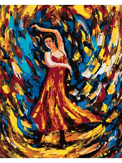 Diamantové maľovanie - DIEVČA TANČIACE FLAMENCO (Rámovanie bez rámu a bez vypnutia plátna, Rozmer 40x50 cm)